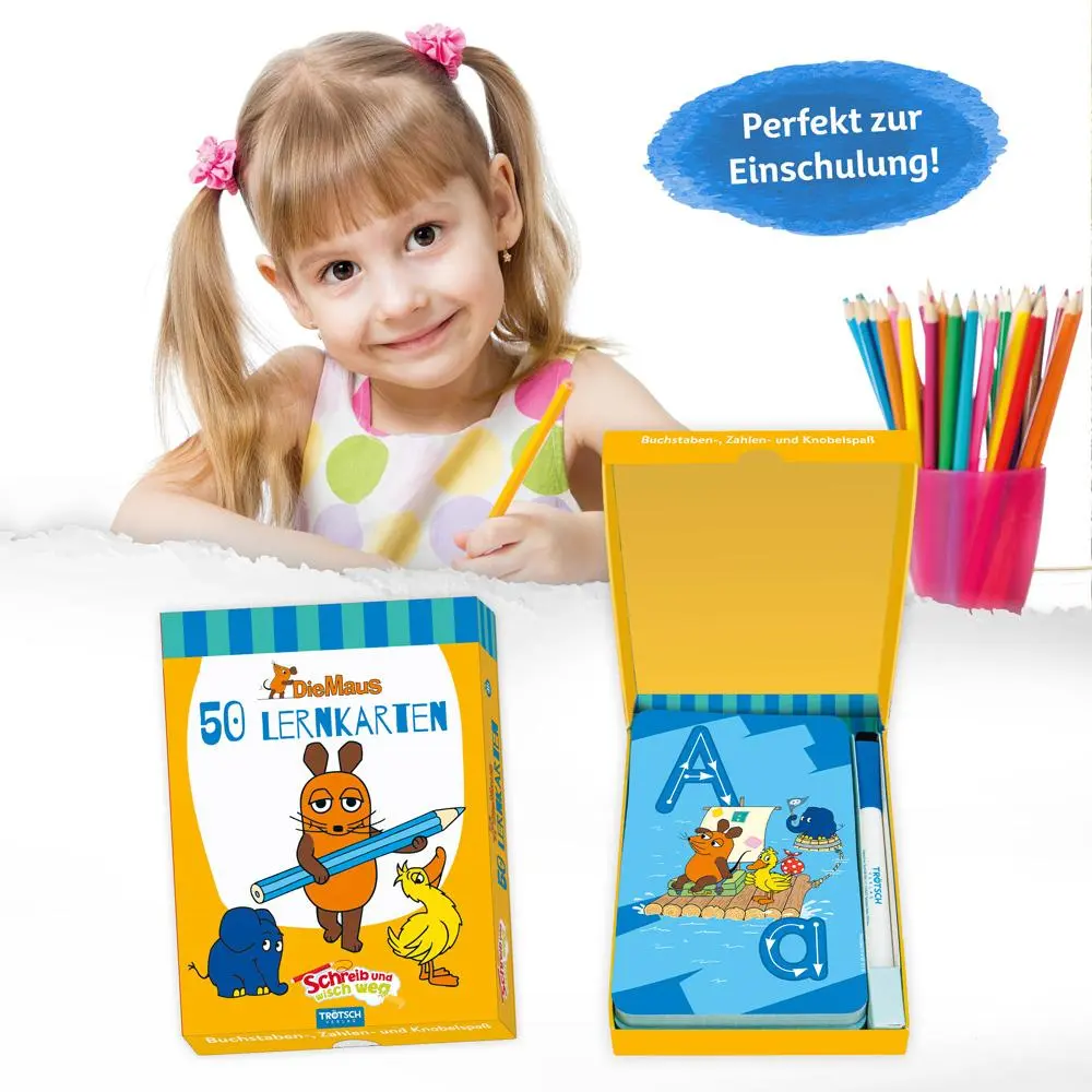 Bild: 4260500167283 | Trötsch Die Maus Lernkarten Schreib und wisch weg mit Stift | KG | Box