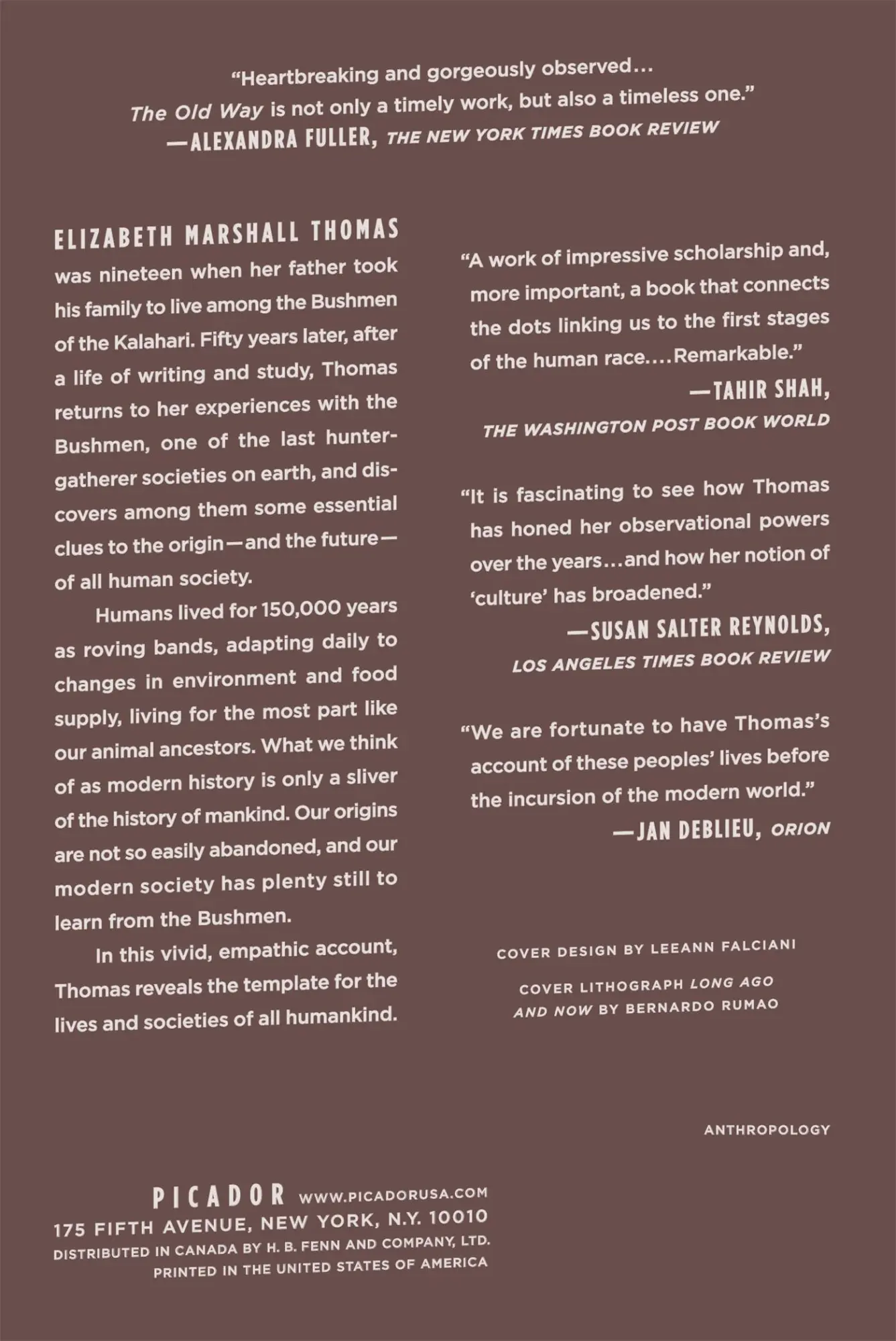 Rückseite: 9780312427283 | The Old Way | A Story of the First People | Elizabeth Marshall Thomas