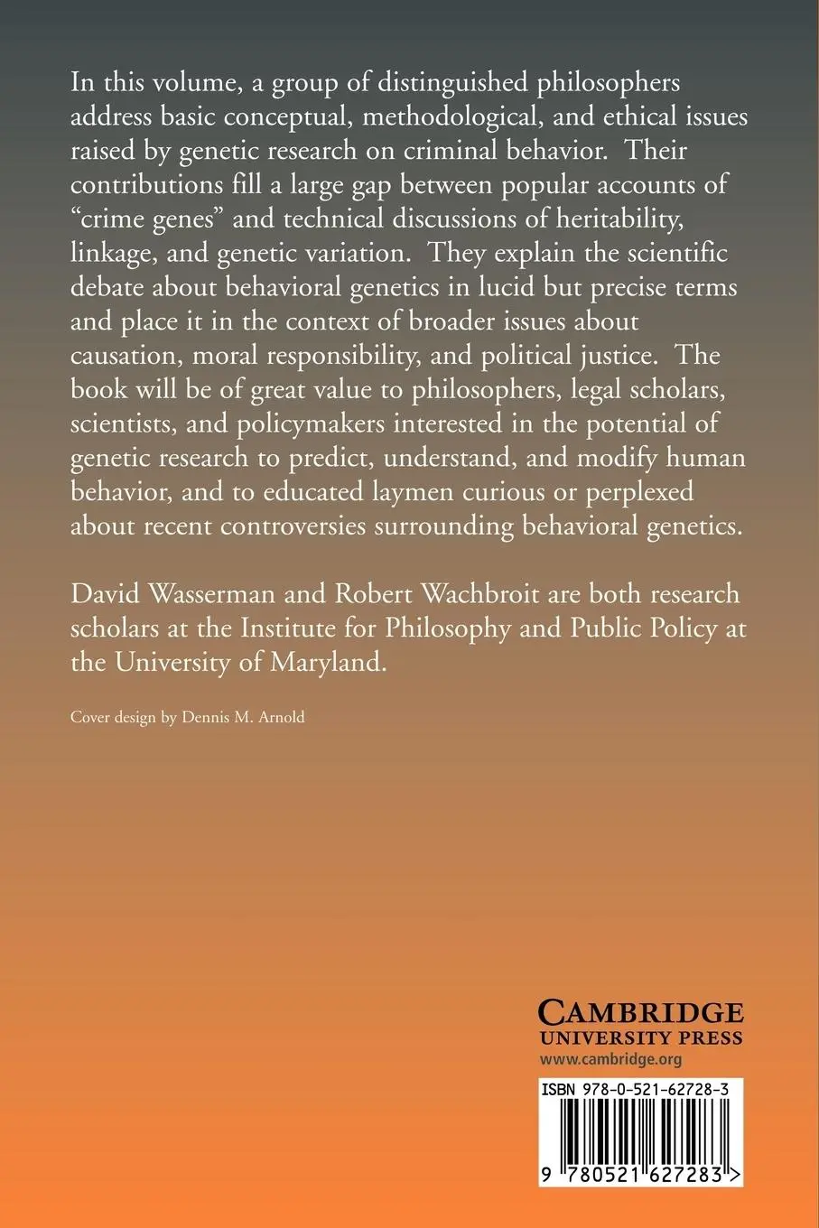 Rückseite: 9780521627283 | Genetics and Criminal Behavior | David Wasserman (u. a.) | Taschenbuch