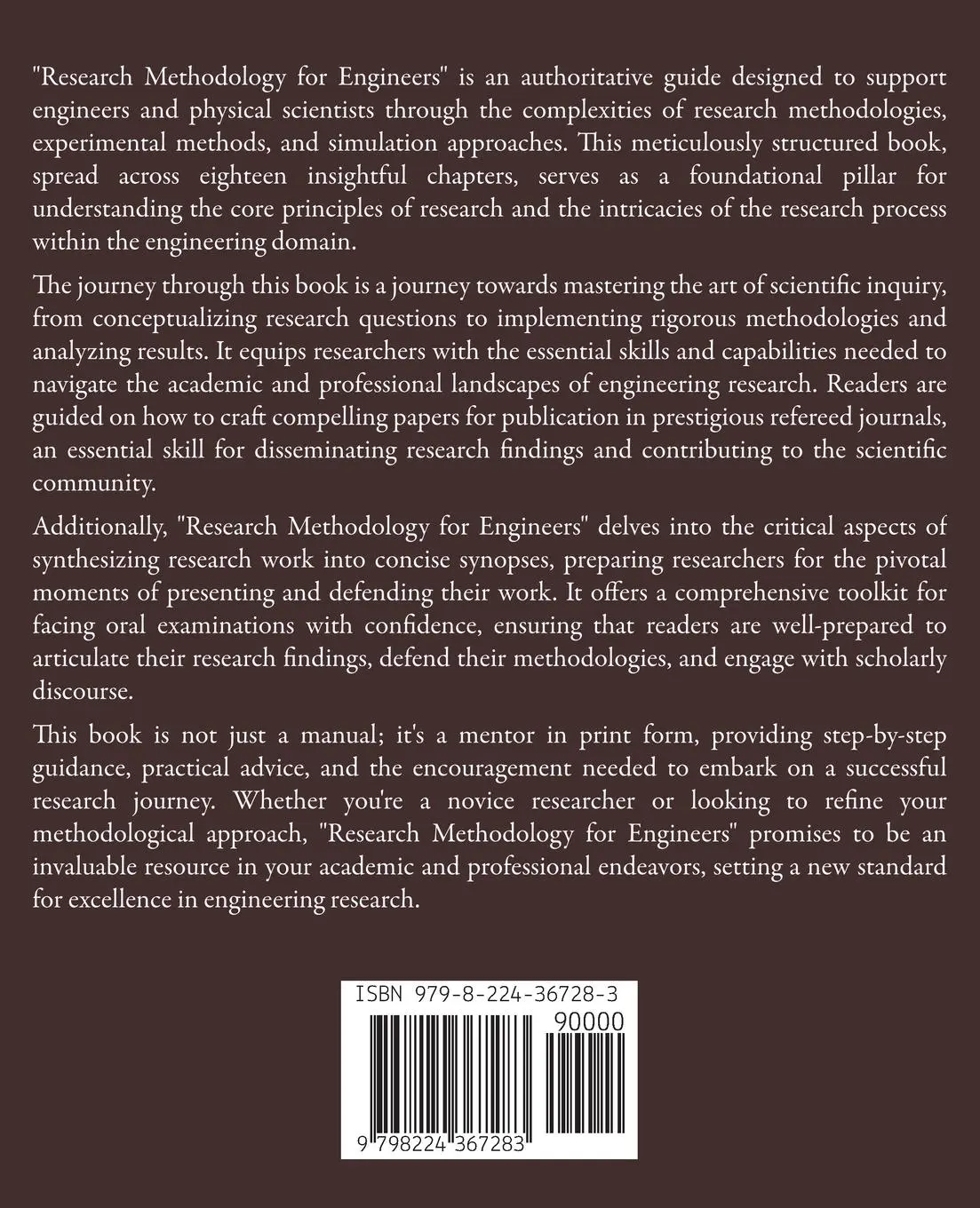 Rückseite: 9798224367283 | Research Methodology for Engineers | R. Ganesan | Taschenbuch | 2024