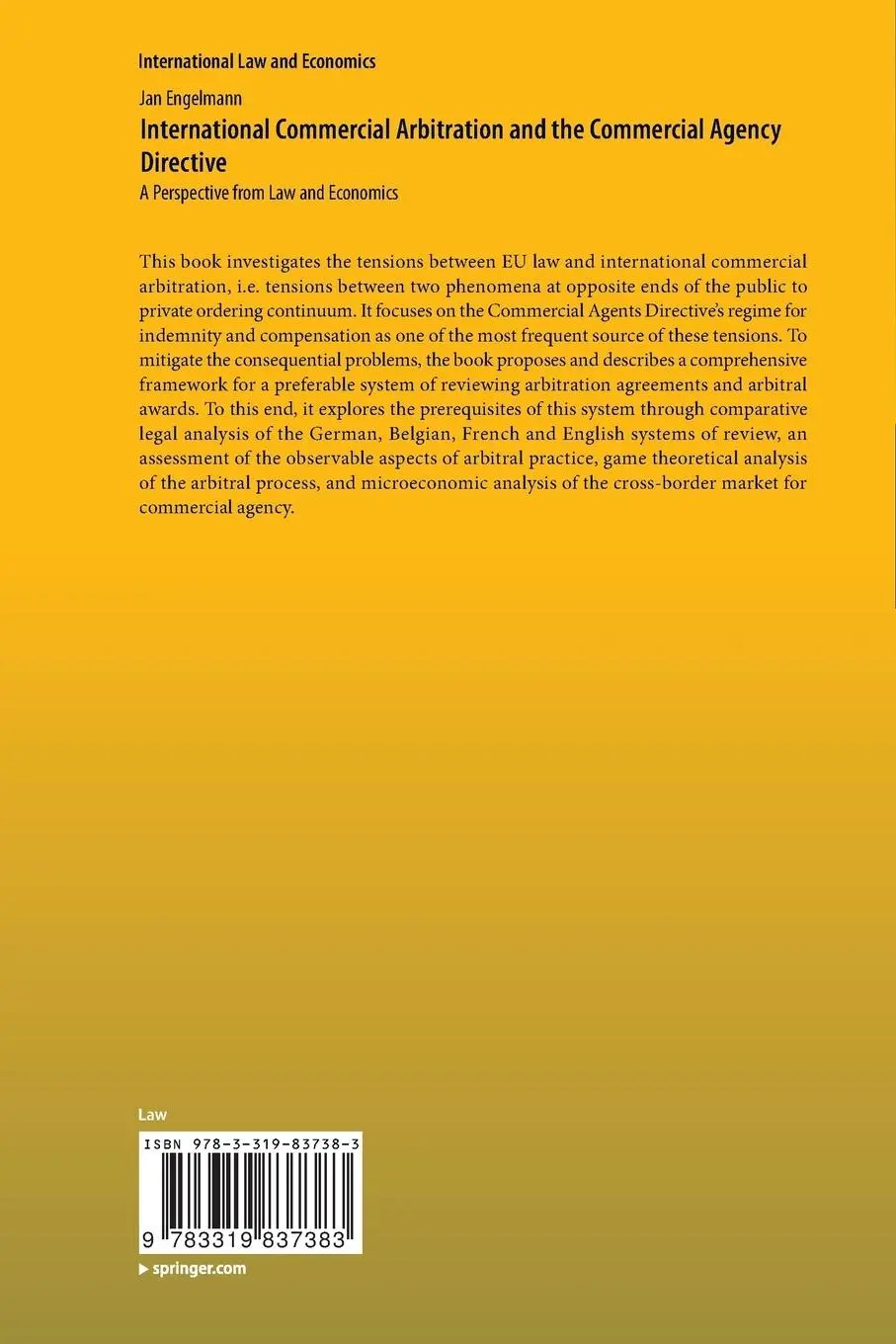 Rückseite: 9783319837383 | International Commercial Arbitration and the Commercial Agency...