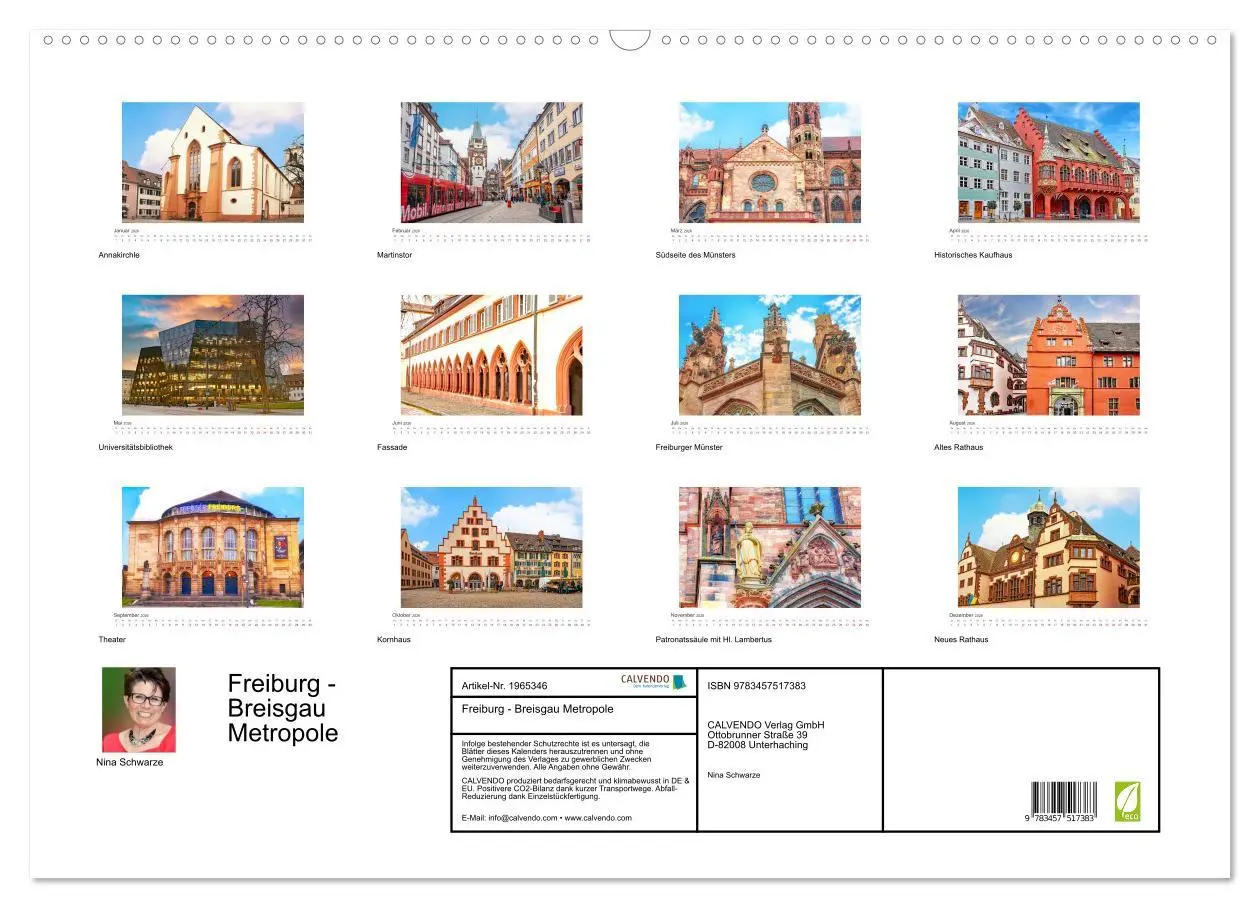 Bild: 9783457517383 | Freiburg - Breisgau Metropole (Wandkalender 2026 DIN A2 quer),...