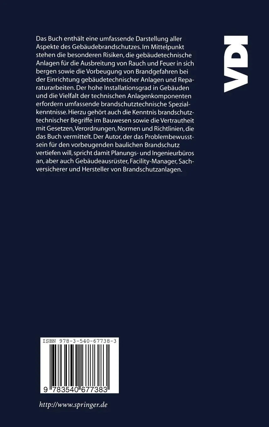 Rückseite: 9783540677383 | Brandschutz in der Gebäudetechnik | Klaus W. Usemann | Buch | xi