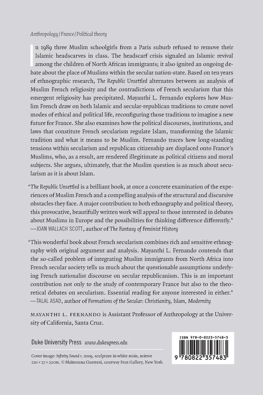 Rückseite: 9780822357483 | The Republic Unsettled | Mayanthi L. Fernando | Taschenbuch | Englisch