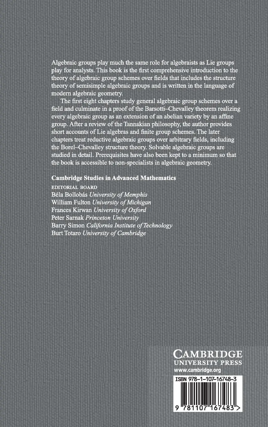 Rückseite: 9781107167483 | Algebraic Groups | J. S. Milne | Buch | Englisch | 2018