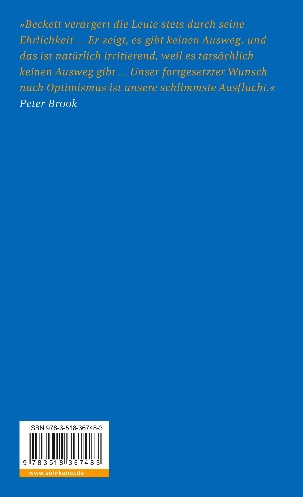 Rückseite: 9783518367483 | Glückliche Tage. Happy Days. Oh les beaux jours. | Samuel Beckett