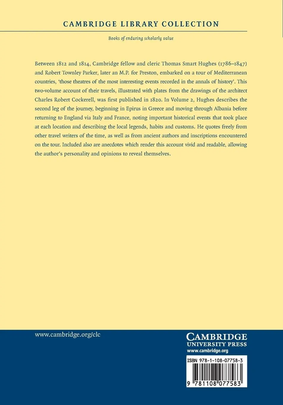 Rückseite: 9781108077583 | Travels in Sicily, Greece and Albania - Volume 2 | Thomas Smart Hughes