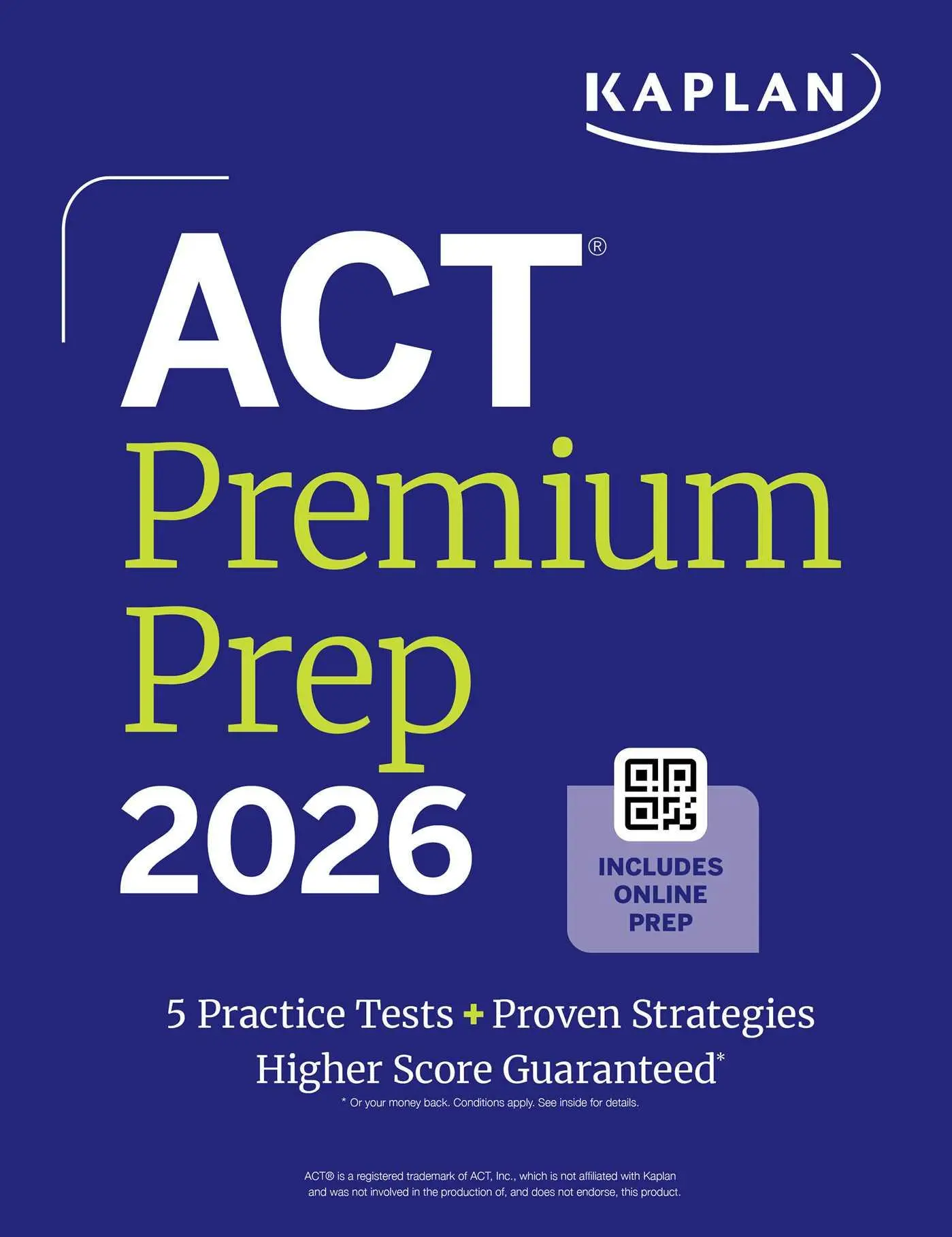 Cover: 9781506297583 | Act Premium Prep 2026: Includes 5 Full Length Practice Tests, 100s...