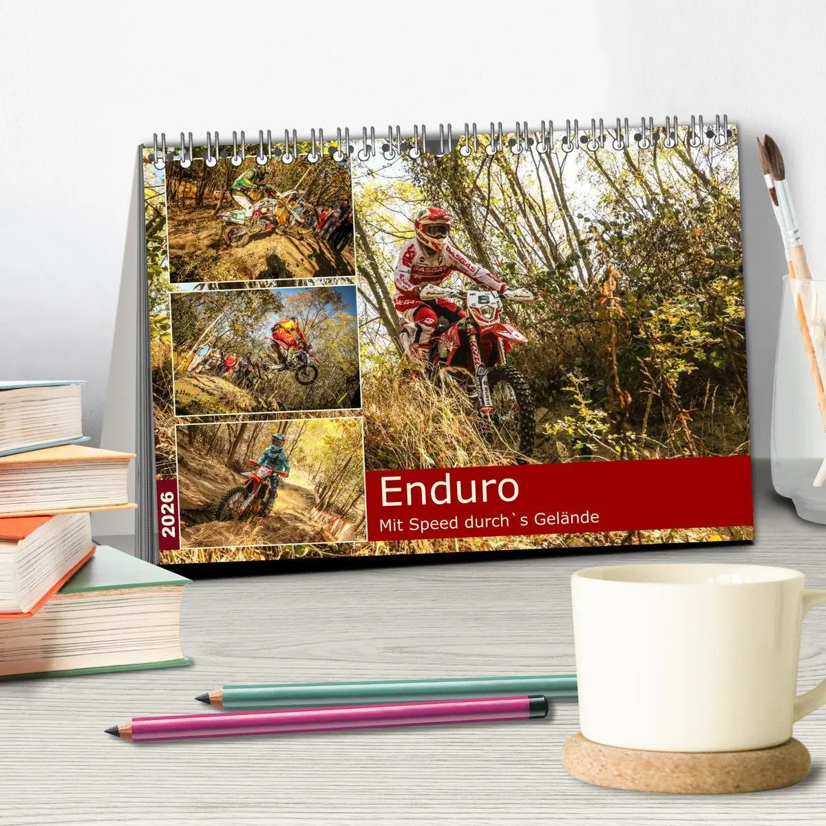 Bild: 9783457667583 | Enduro Mit Speed durch`s Gelände (Tischkalender 2026 DIN A5 quer),...