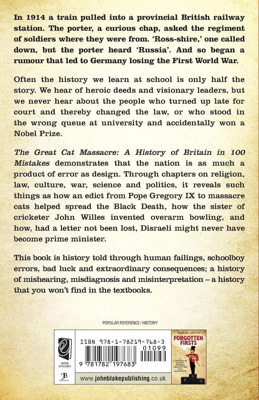 Rückseite: 9781782197683 | The Great Cat Massacre - A History of Britain in 100 Mistakes | Rubin