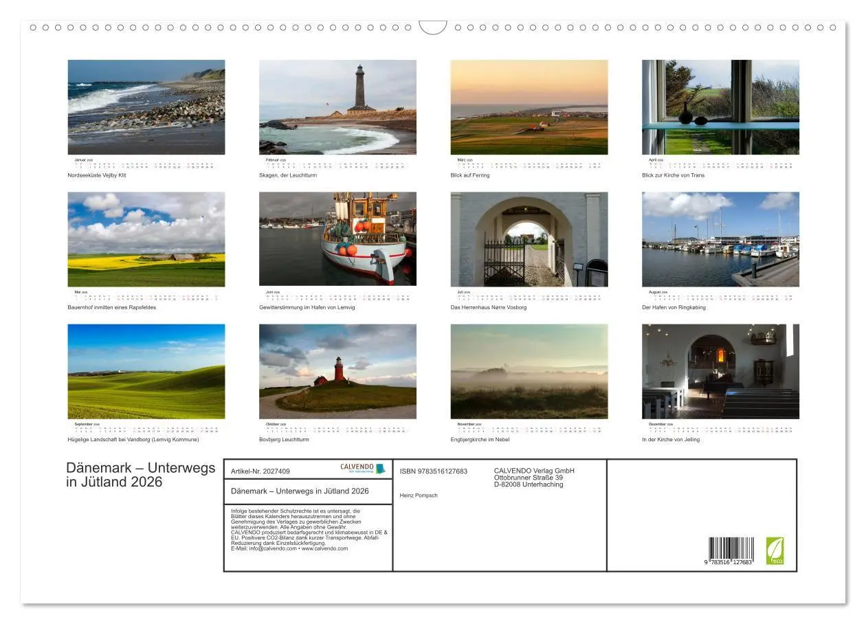 Bild: 9783516127683 | Dänemark - Unterwegs in Jütland 2026 (Wandkalender 2026 DIN A2...