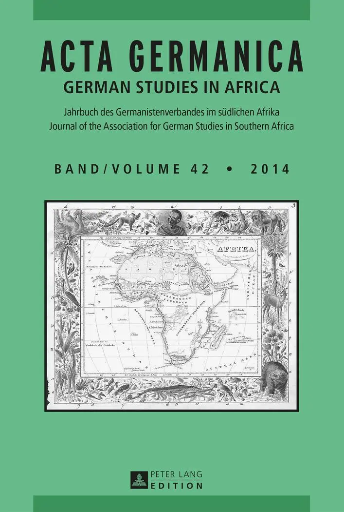 Acta Germanica: German Studies In Africa