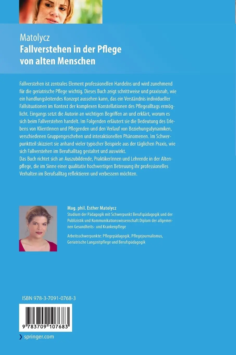 Rückseite: 9783709107683 | Fallverstehen in der Pflege von alten Menschen | Esther Matolycz | ix