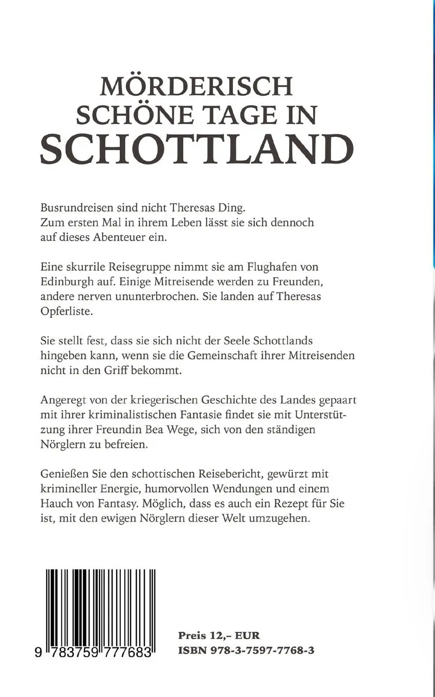 Rückseite: 9783759777683 | Mörderisch schöne Tage in Schottland | Brigitte Vollenberg | Buch