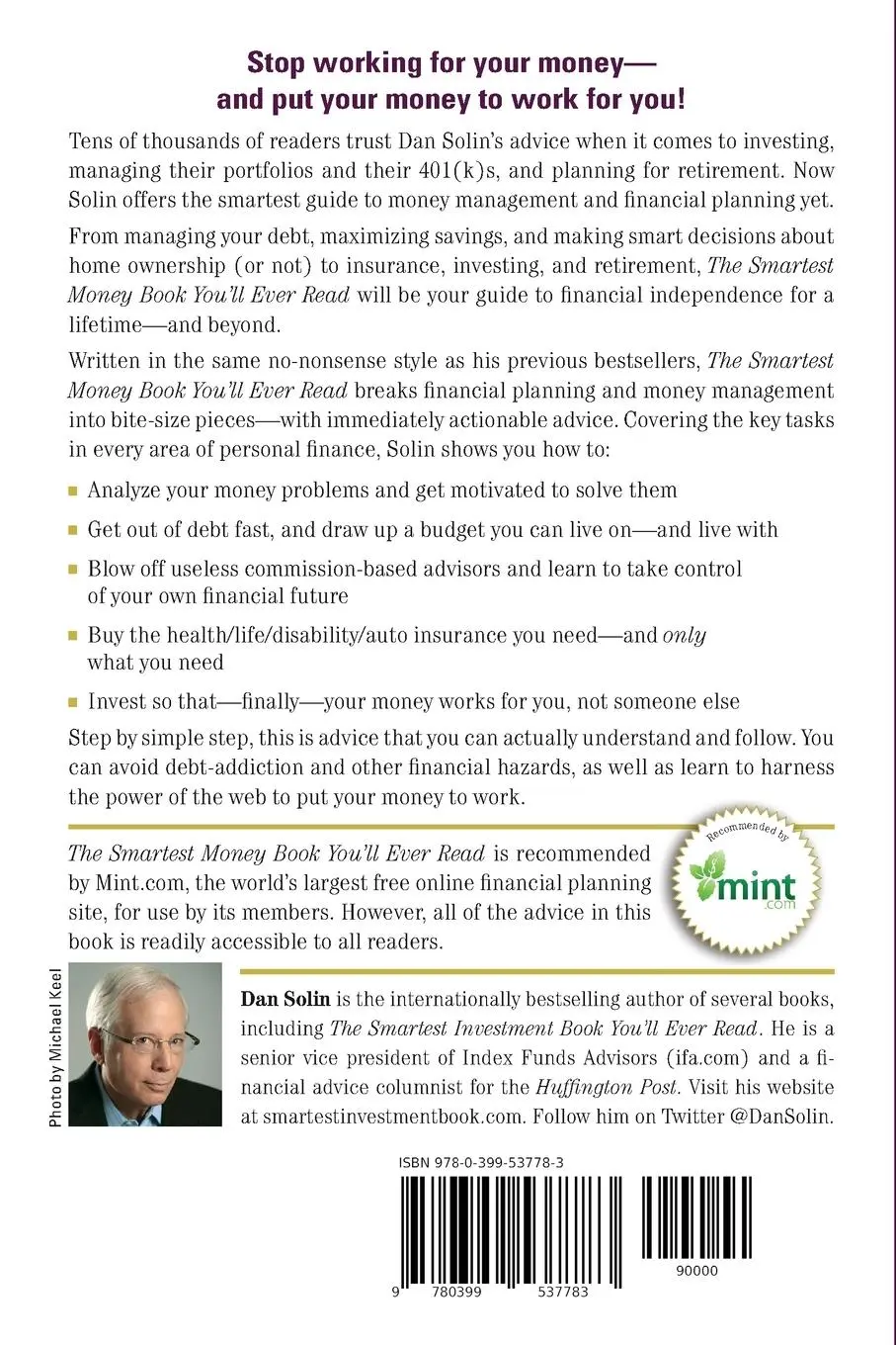 Rückseite: 9780399537783 | The Smartest Money Book You'll Ever Read | Daniel R. Solin | Buch