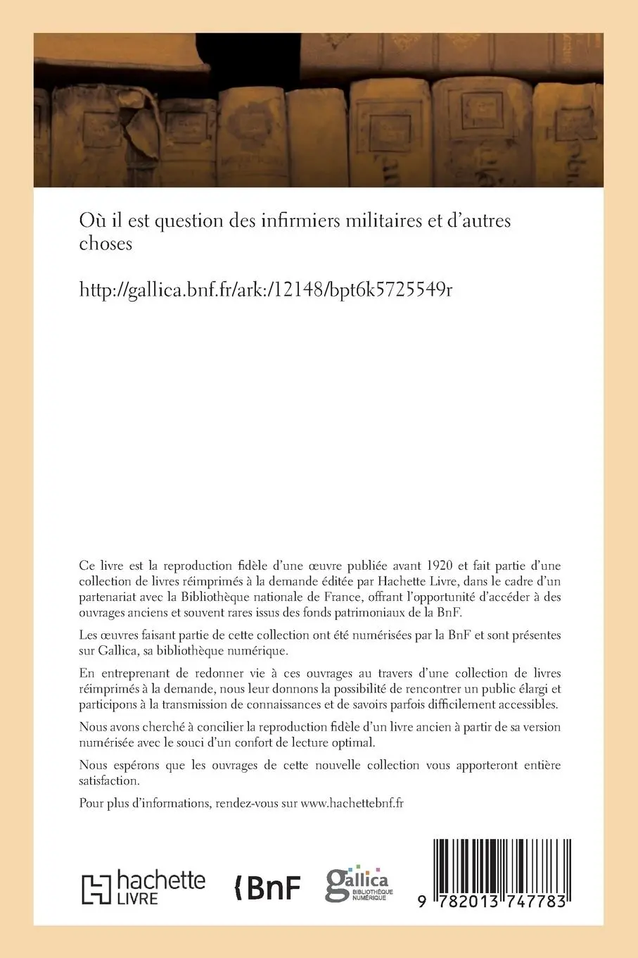 Rückseite: 9782013747783 | Où Il Est Question Des Infirmiers Militaires Et d'Autres Choses | Buch