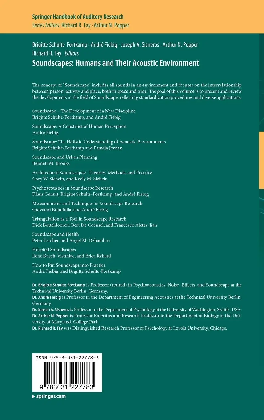 Rückseite: 9783031227783 | Soundscapes: Humans and Their Acoustic Environment | Buch | xvii