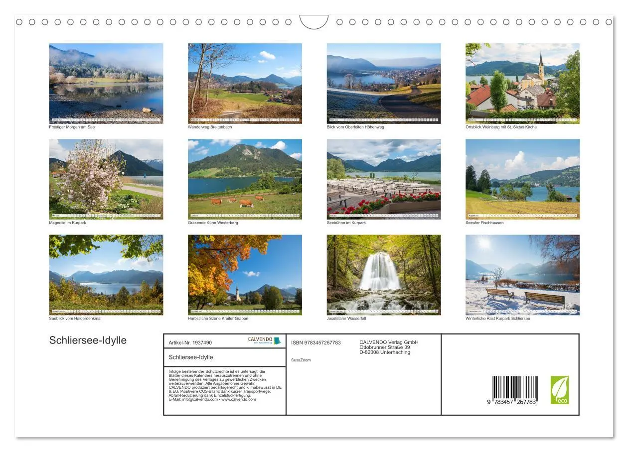 Bild: 9783457267783 | Schliersee-Idylle (Wandkalender 2026 DIN A3 quer), CALVENDO...