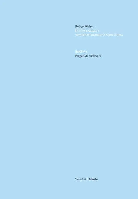 Cover: 9783796537783 | Prager Manuskripte | Robert Walser | Buch | 512 S. | Deutsch | 2019