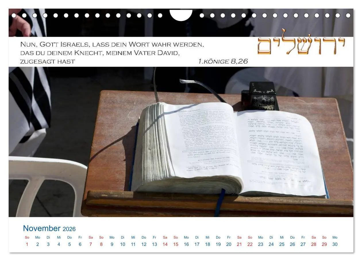 Bild: 9783516107883 | Jerusalem. Kalender mit Bibelworten (Wandkalender 2026 DIN A4...