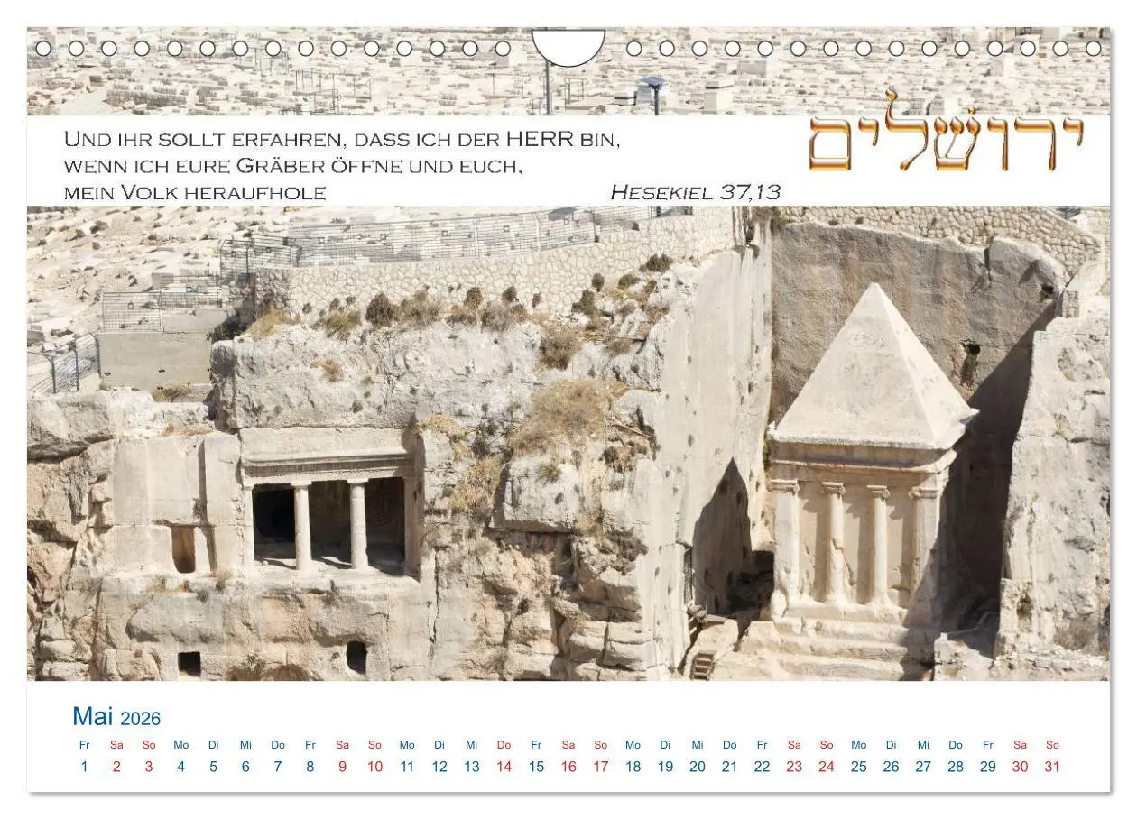 Bild: 9783516107883 | Jerusalem. Kalender mit Bibelworten (Wandkalender 2026 DIN A4...
