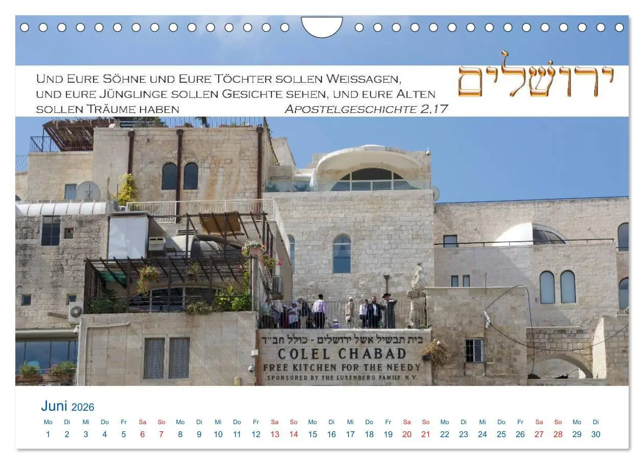 Bild: 9783516107883 | Jerusalem. Kalender mit Bibelworten (Wandkalender 2026 DIN A4...