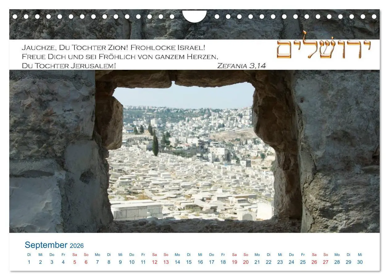 Bild: 9783516107883 | Jerusalem. Kalender mit Bibelworten (Wandkalender 2026 DIN A4...