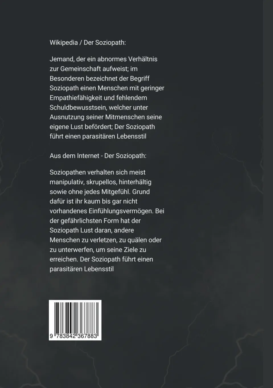 Rückseite: 9783842367883 | Die Toxischen | Über Narzissten, Soziopathen und toxische Personen