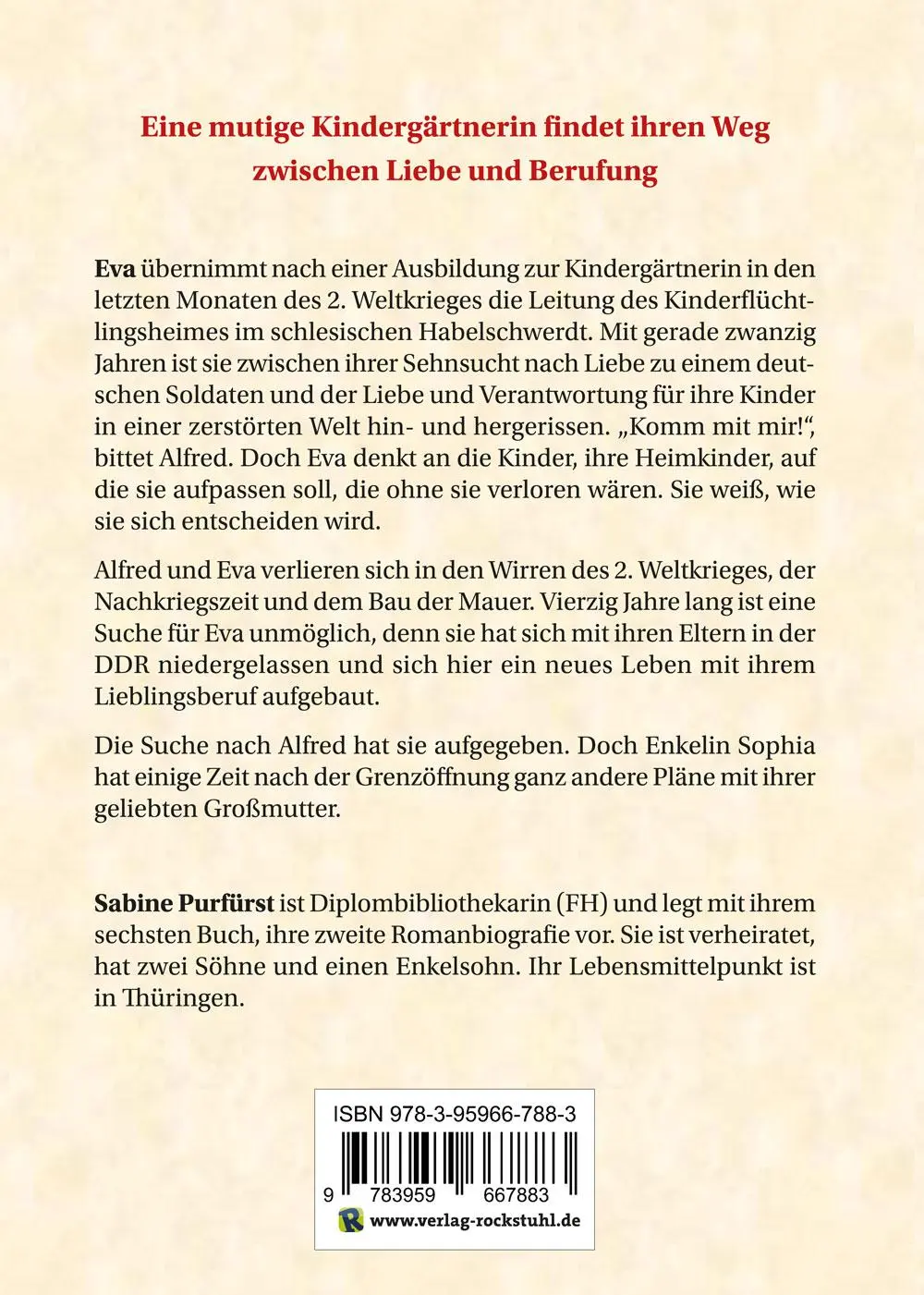 Rückseite: 9783959667883 | Mehr als nur ein Menschenleben | Roman | Sabine Purfürst | Taschenbuch
