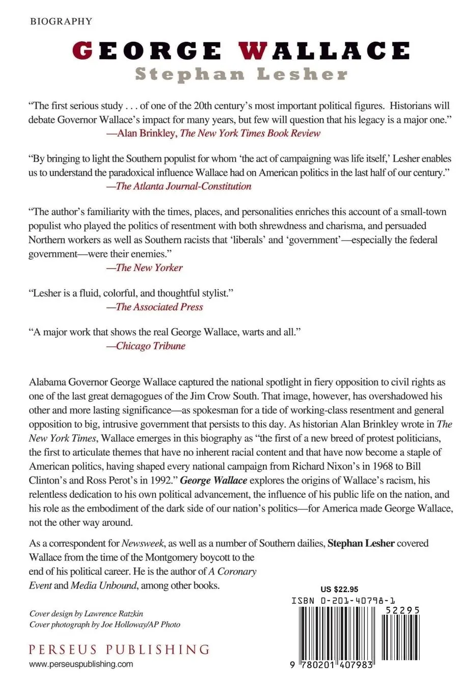 Rückseite: 9780201407983 | George Wallace | American Populist | Stephan Lesher | Taschenbuch