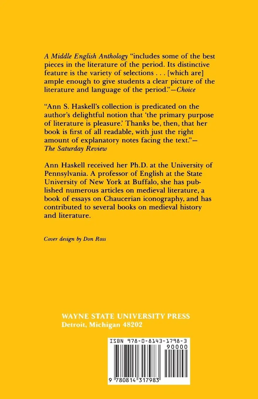 Rückseite: 9780814317983 | A Middle English Anthology | Ann S Haskell | Taschenbuch | Englisch