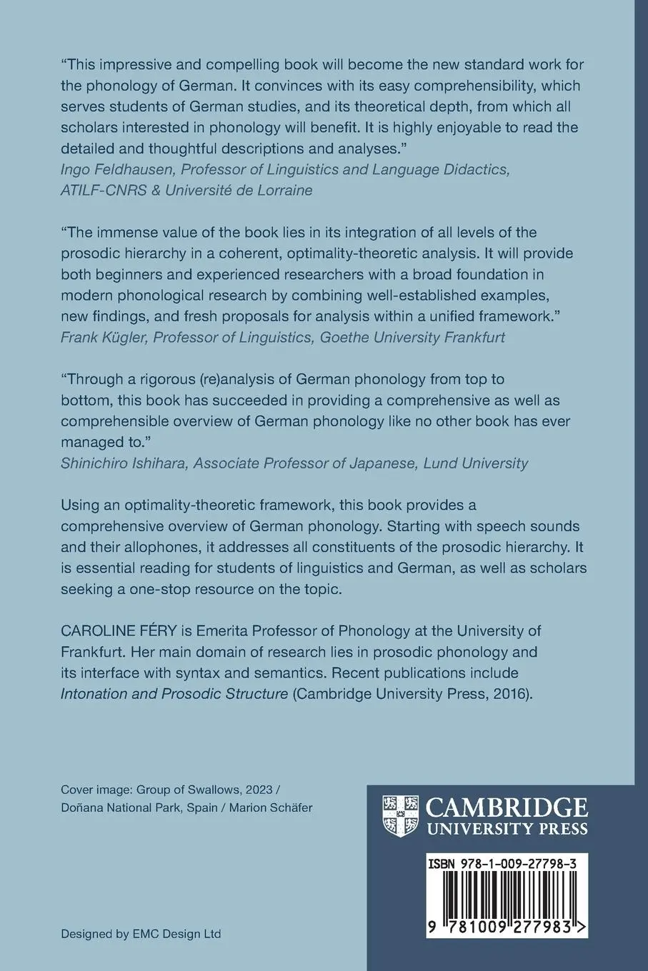 Rückseite: 9781009277983 | German Phonology | Caroline Féry | Taschenbuch | Englisch | 2025