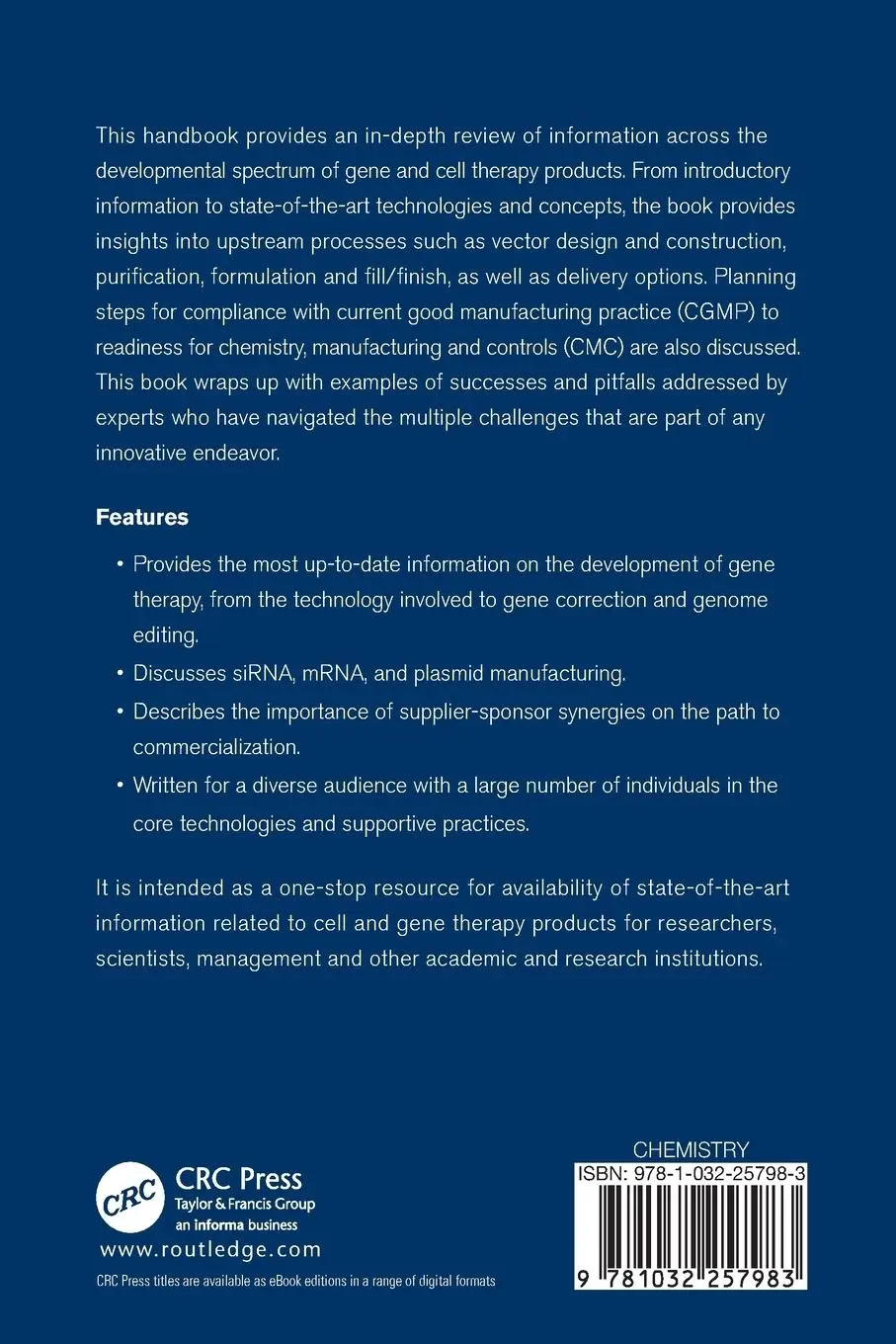 Rückseite: 9781032257983 | Handbook of Cell and Gene Therapy | Hazel Aranha (u. a.) | Taschenbuch
