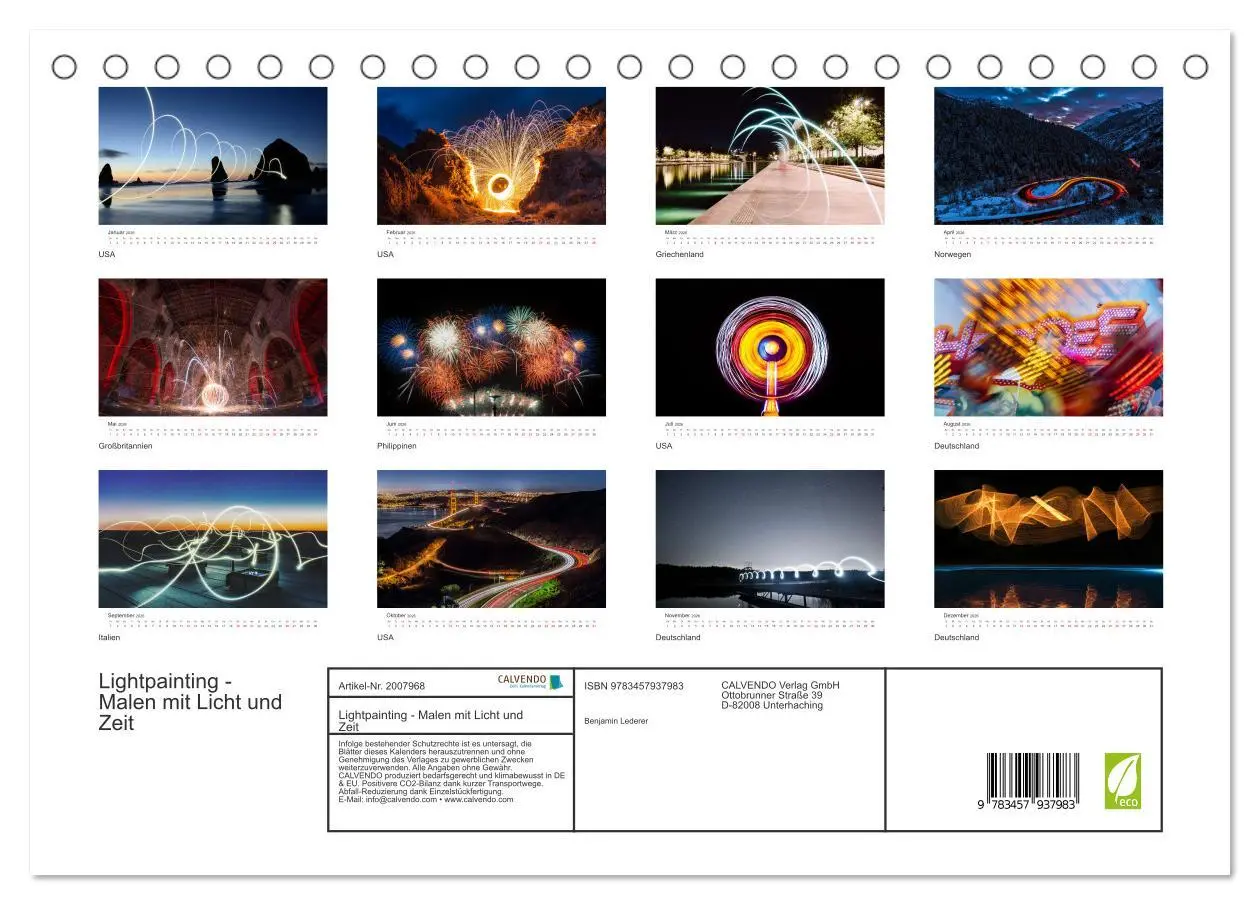Bild: 9783457937983 | Lightpainting - Malen mit Licht und Zeit (Tischkalender 2026 DIN A5...