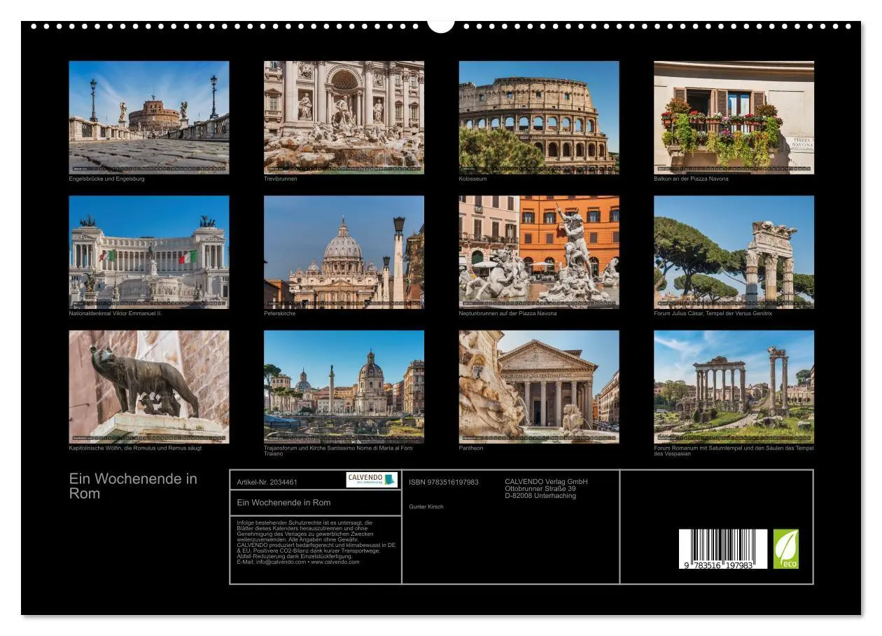 Bild: 9783516197983 | Ein Wochenende in Rom (hochwertiger Premium Wandkalender 2026 DIN...