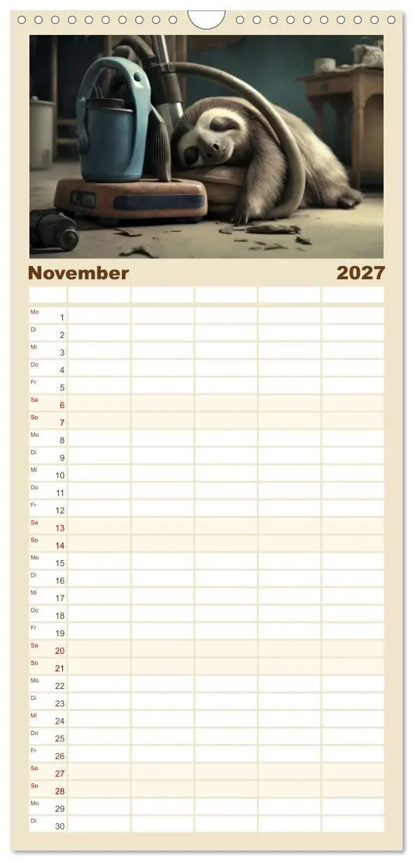 Bild: 9783594317983 | Familienplaner 2027 - Der Kalender für echte Faultiere mit 5...