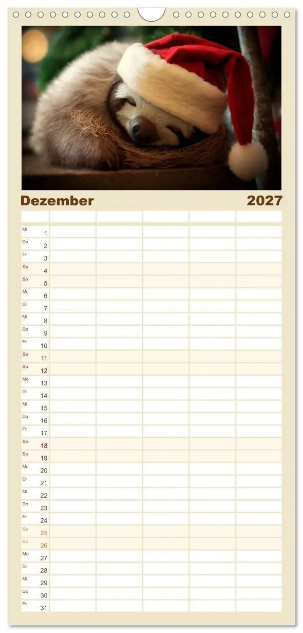 Bild: 9783594317983 | Familienplaner 2027 - Der Kalender für echte Faultiere mit 5...