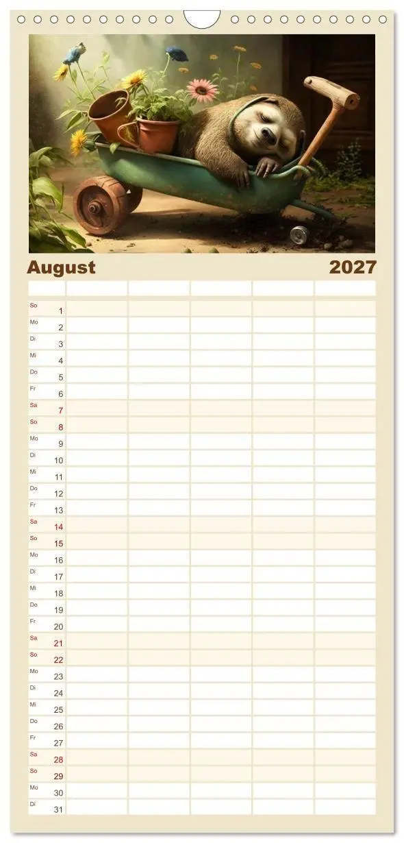 Bild: 9783594317983 | Familienplaner 2027 - Der Kalender für echte Faultiere mit 5...