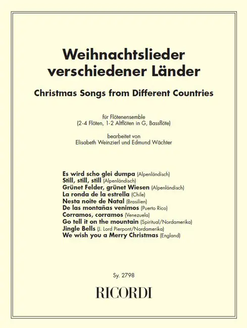 Weihnachtslieder verschiedener Länder für 4 Blockflöten