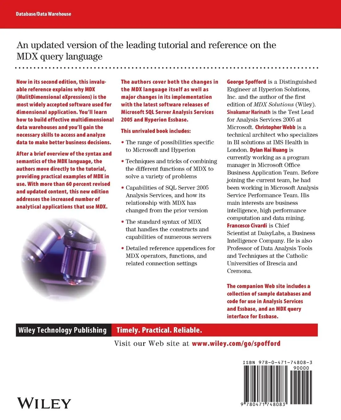 Rückseite: 9780471748083 | MDX Solutions | George Spofford (u. a.) | Taschenbuch | 744 S. | 2005
