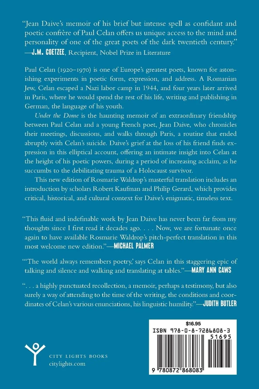 Rückseite: 9780872868083 | Under the Dome | Walks with Paul Celan | Jean Daive | Taschenbuch