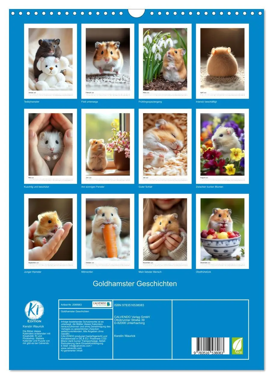 Bild: 9783516538083 | Goldhamster Geschichten (Wandkalender 2026 DIN A3 hoch), CALVENDO...