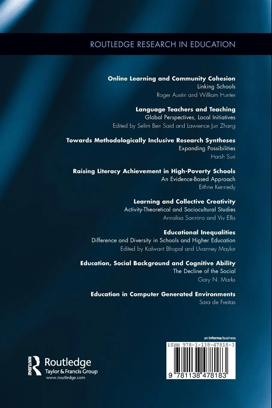Rückseite: 9781138478183 | Education in Computer Generated Environments | Sara de Freitas | Buch