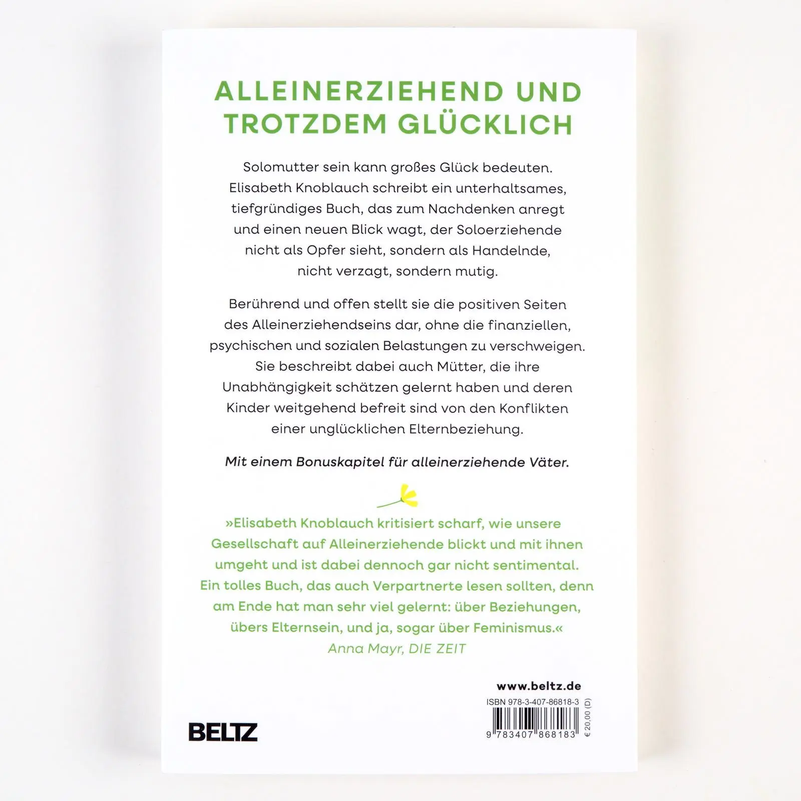 Rückseite: 9783407868183 | Sologlück | Empowerment für Alleinerziehende | Elisabeth Knoblauch