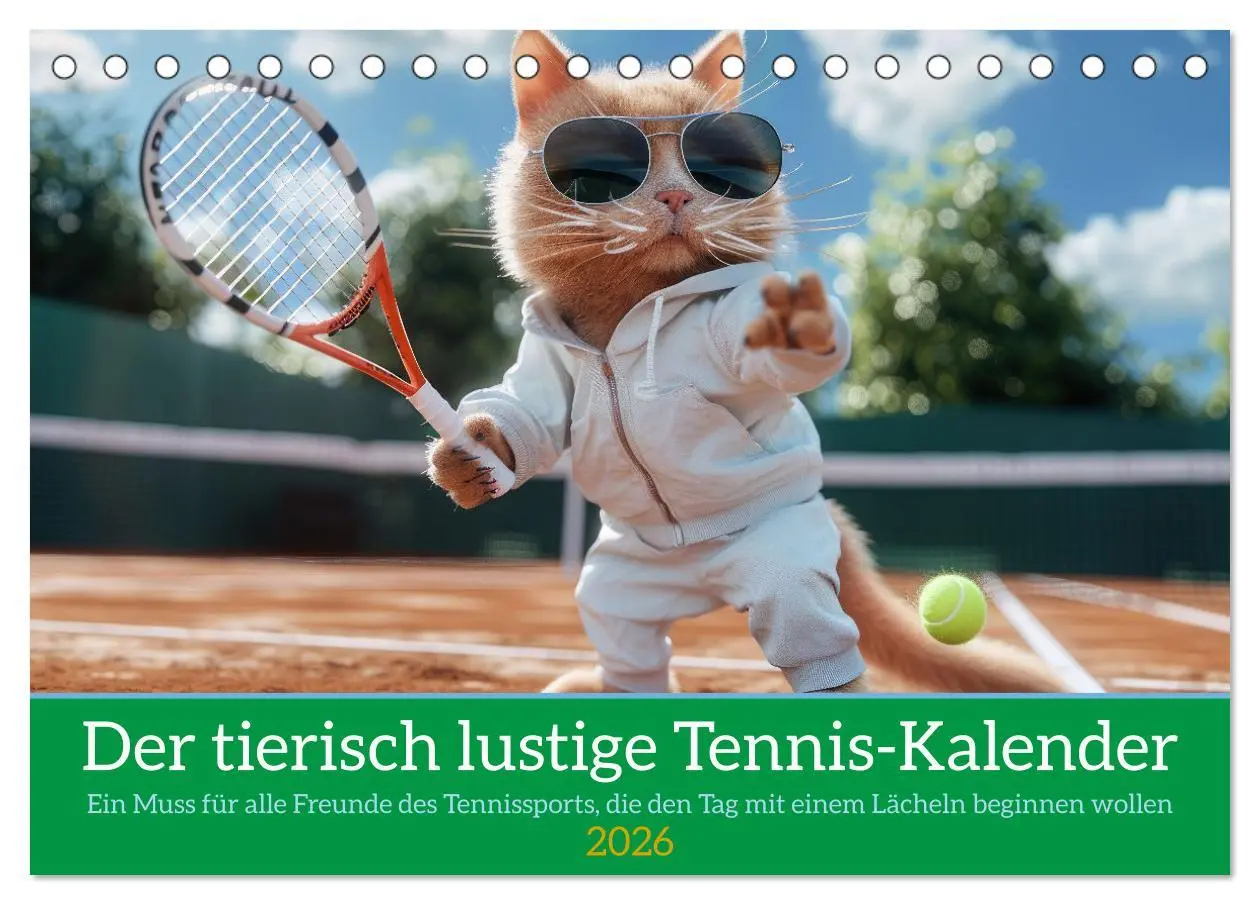 Cover: 9783457368183 | Der tierisch lustige Tennis-Kalender (Tischkalender 2026 DIN A5...