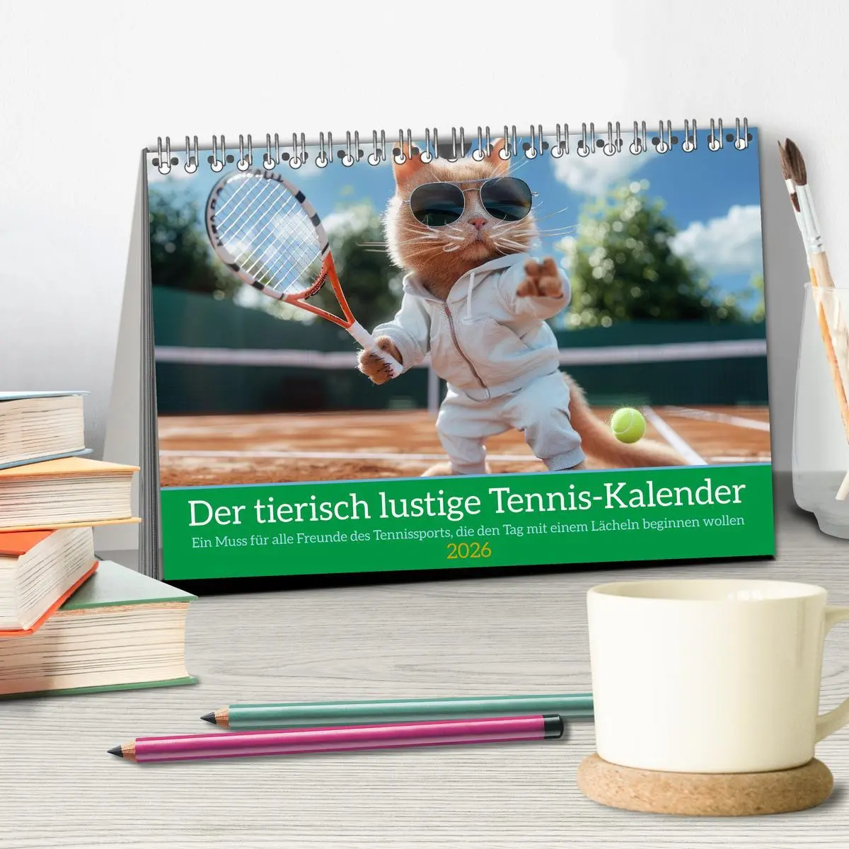 Bild: 9783457368183 | Der tierisch lustige Tennis-Kalender (Tischkalender 2026 DIN A5...