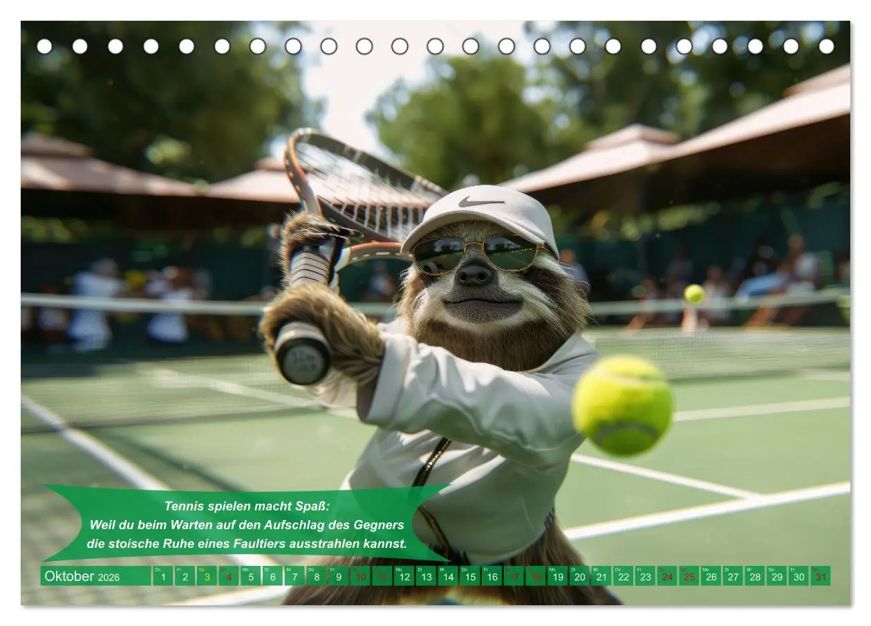 Bild: 9783457368183 | Der tierisch lustige Tennis-Kalender (Tischkalender 2026 DIN A5...