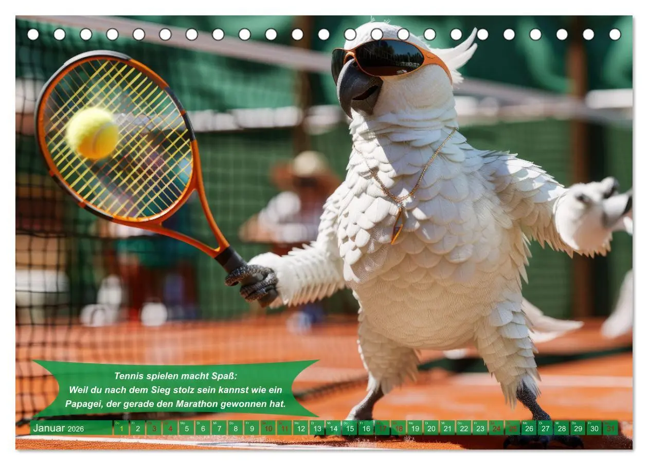 Bild: 9783457368183 | Der tierisch lustige Tennis-Kalender (Tischkalender 2026 DIN A5...