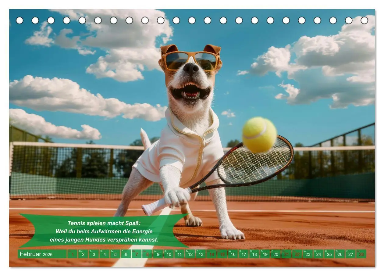 Bild: 9783457368183 | Der tierisch lustige Tennis-Kalender (Tischkalender 2026 DIN A5...