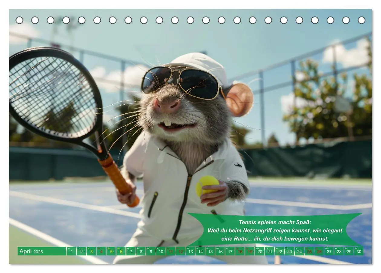 Bild: 9783457368183 | Der tierisch lustige Tennis-Kalender (Tischkalender 2026 DIN A5...